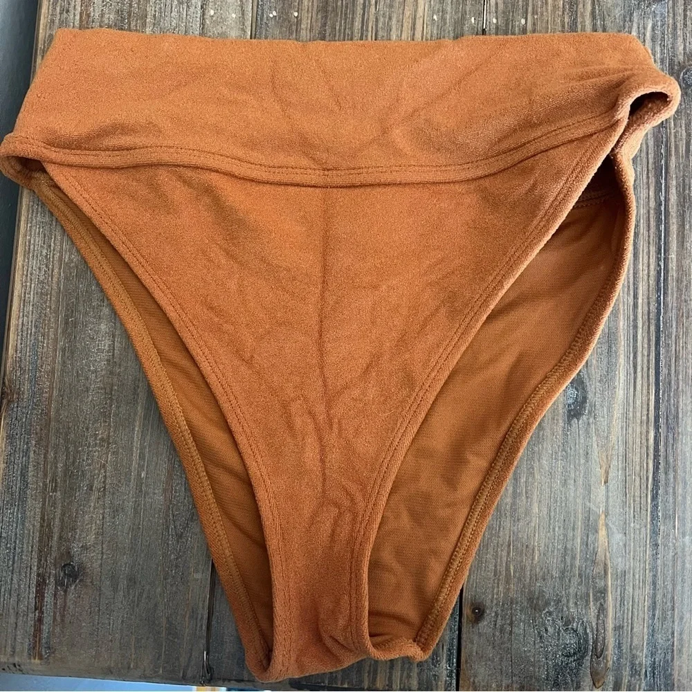 Forever 21 Orange/Brown Terry Clothes Two Piece Bikini Size Large NWOT